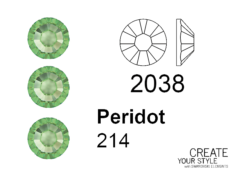 Swarovski Strass Termoadesivo PERIDOT - 2038