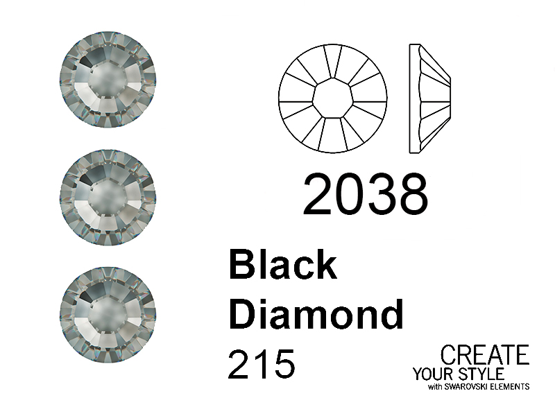 Swarovski Strass Termoadesivo BLACK DIAMOND - 2038