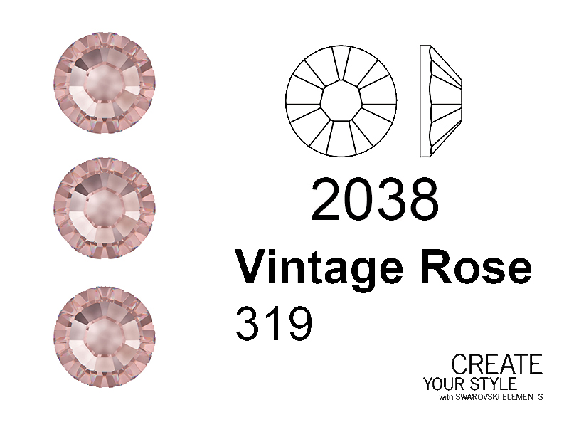 Swarovski Strass Termoadesivo VINTAGE ROSE - 2038