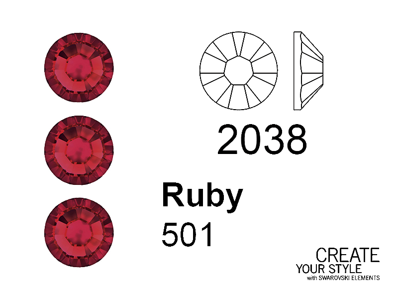 Swarovski Strass Termoadesivo RUBY - 2038