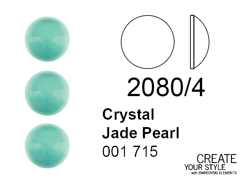 Swarovski Strass Termoadesivo (mezza sfera) CRYSTAL JADE PEARL - 2080/4