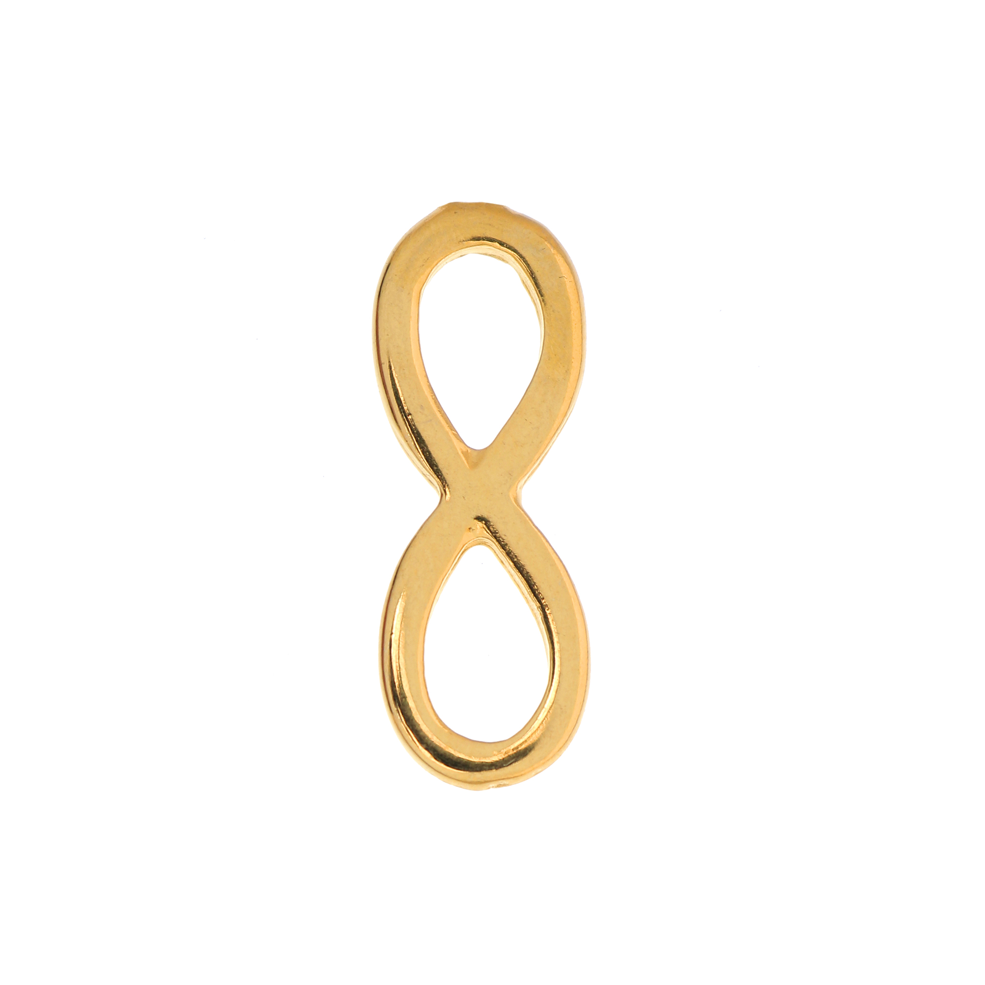Accessorio a forma di infinito, liscio e piatto, 10x27 mm.