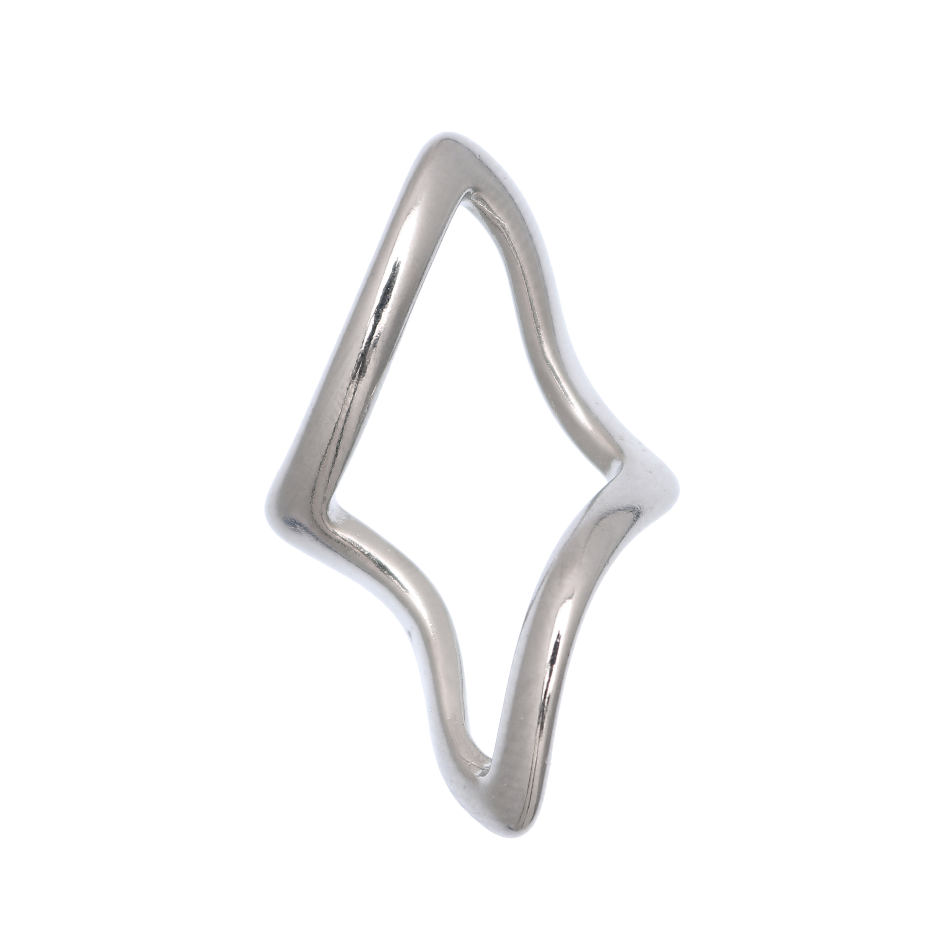 Accessorio a forma di rombo, ritorto liscio, 20x35 mm.