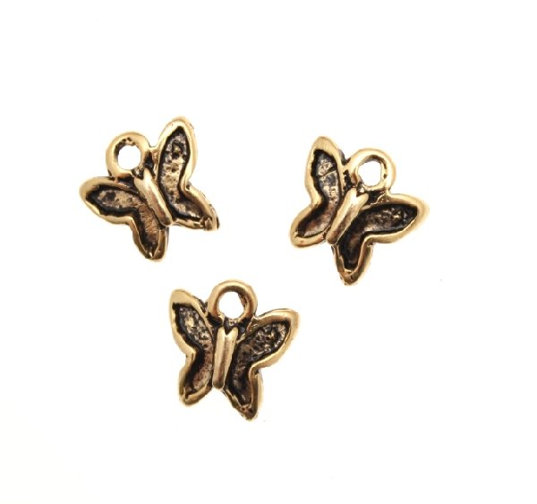 Ciondolo a forma di farfallina mignon ali incavate 10x8 mm.