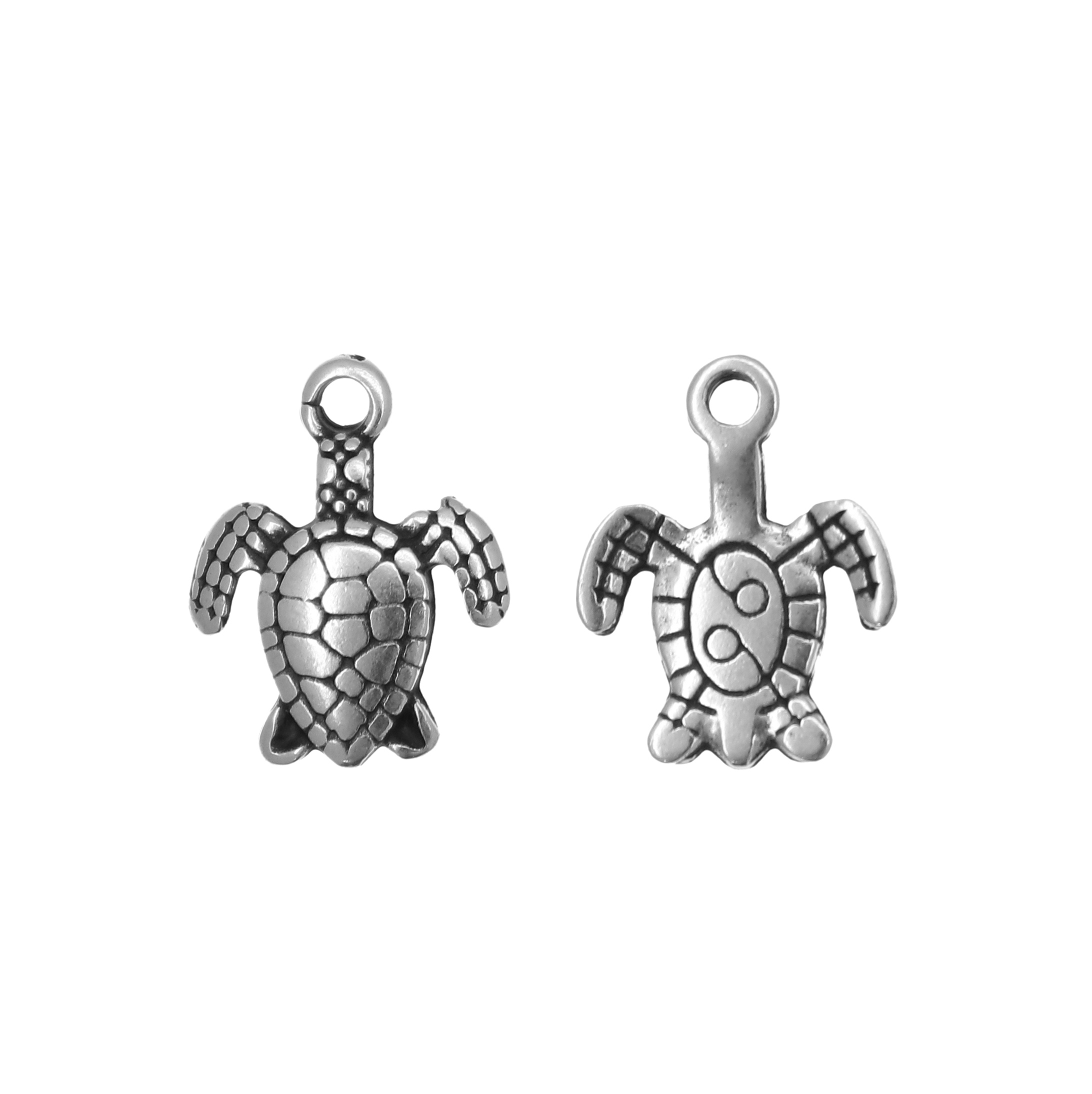 Ciondolo a forma di tartaruga, 15x12 mm.