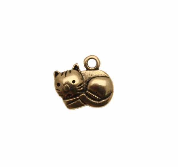 Ciondolo a forma di gattino, 14x12 mm.