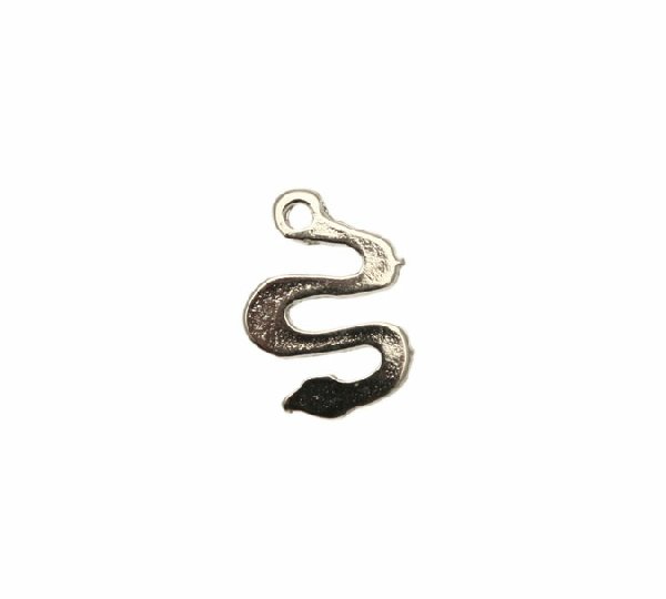 Ciondolo a forma di serpente, con foro sulla cosa, 12x16 mm.