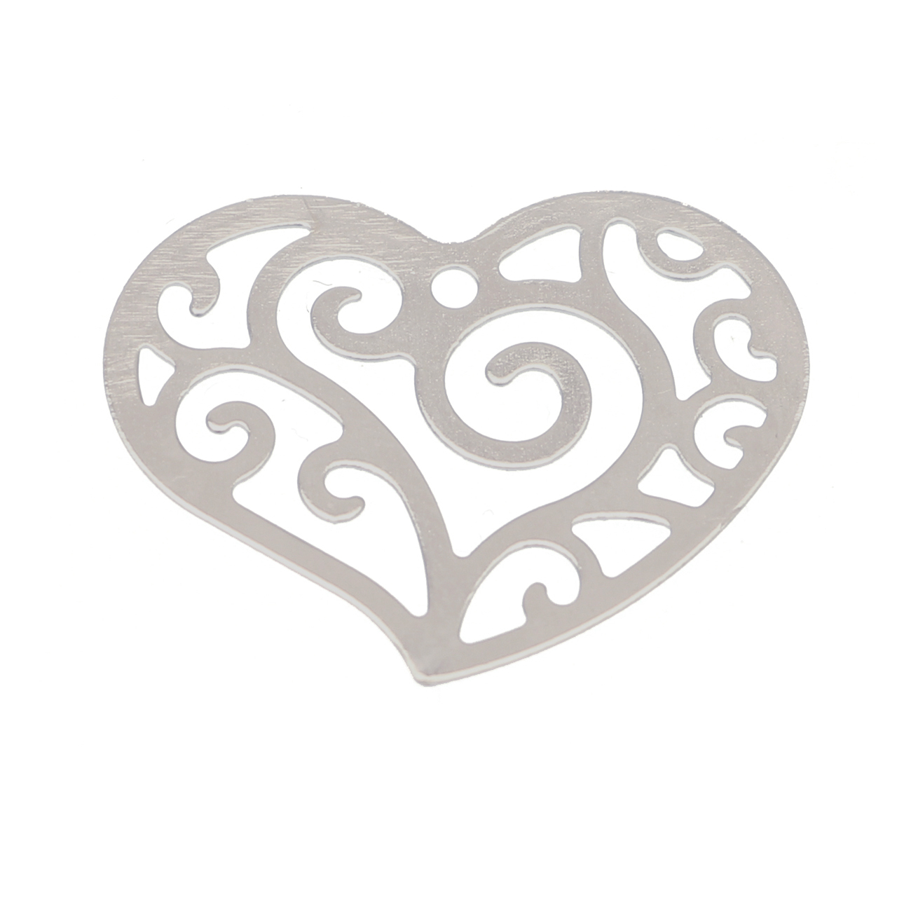 Ciondolo a forma di cuore, filigranato, 23x18 mm.
