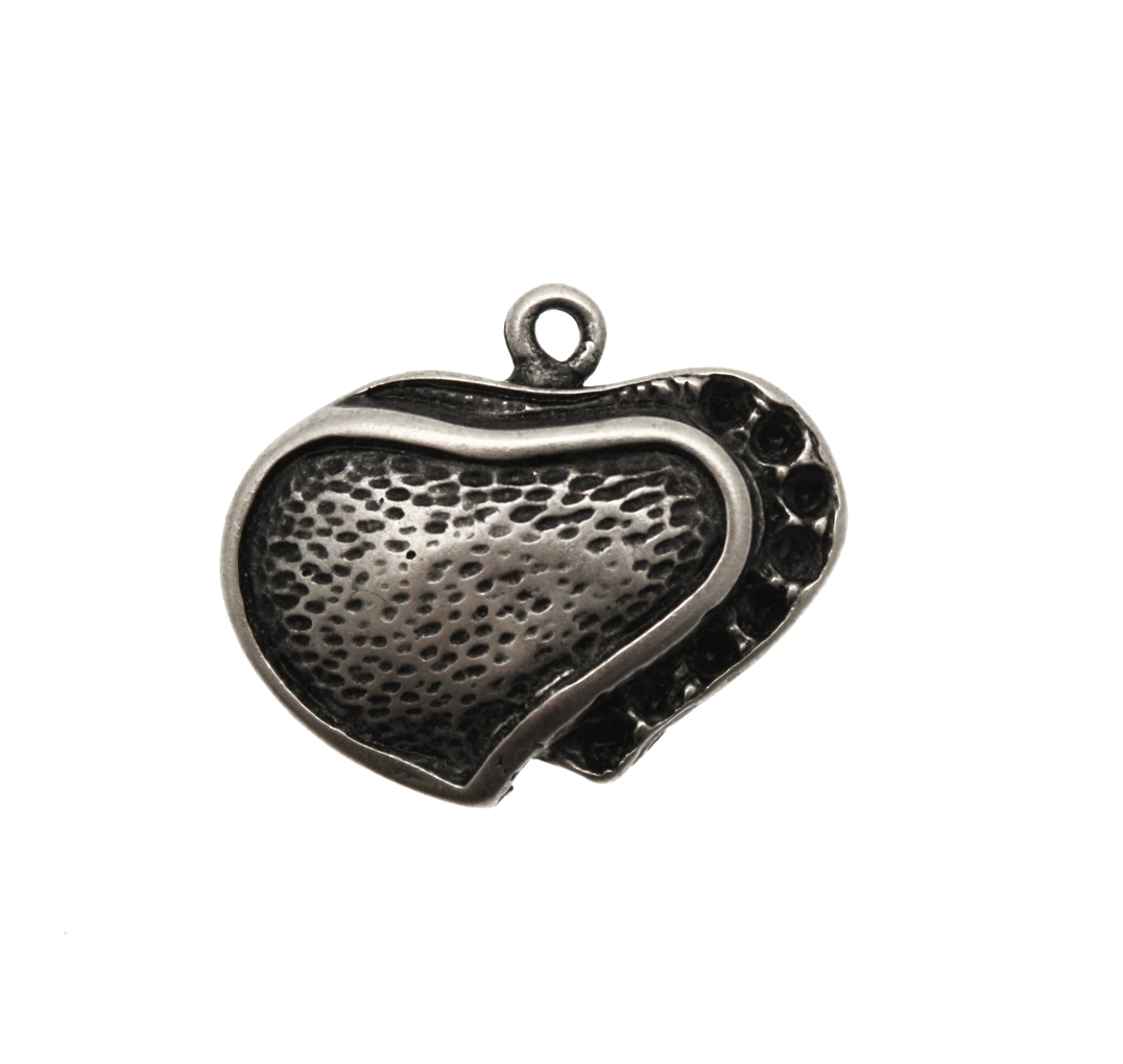 Ciondolo cuore doppio, 27x24 mm.
