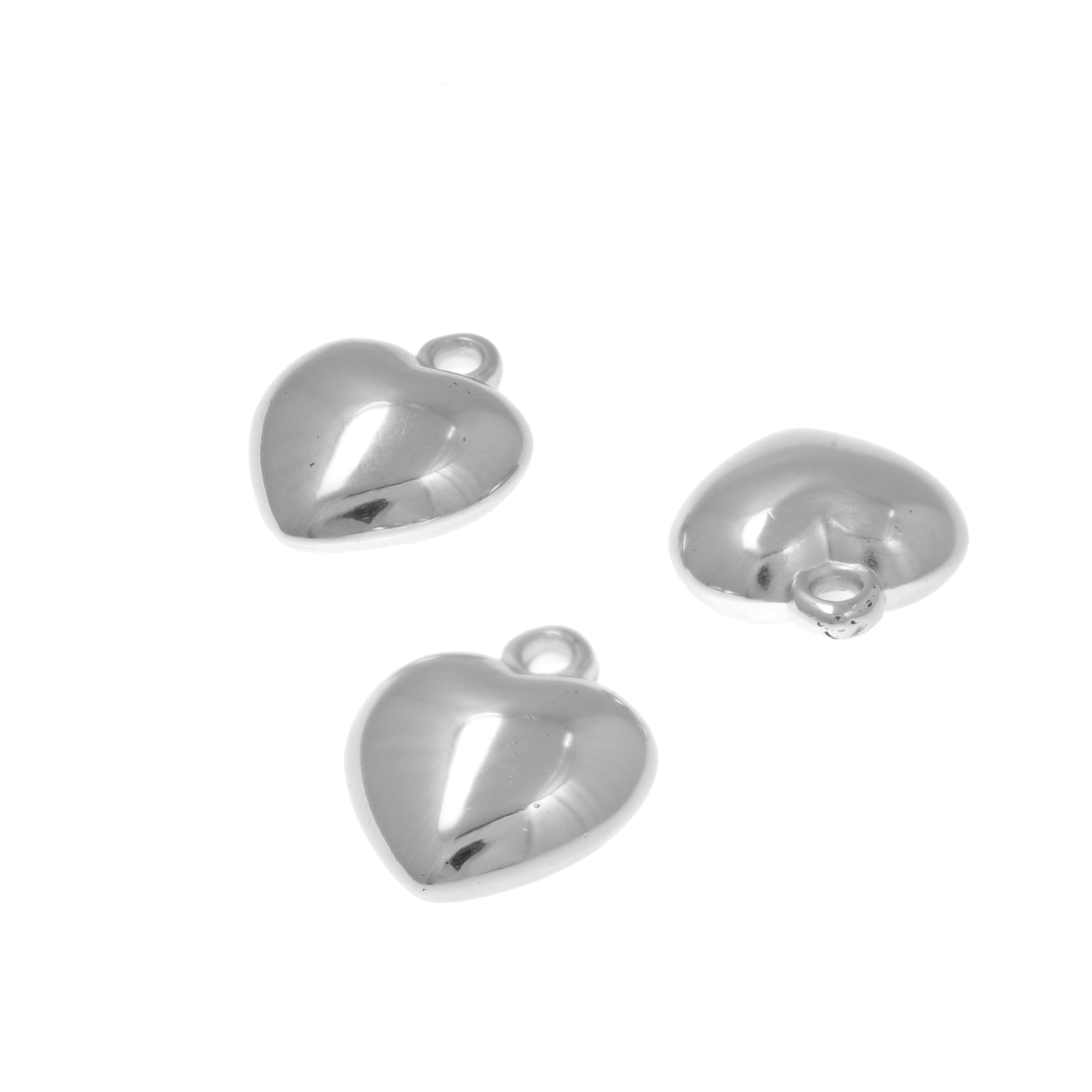Ciondolo Cuore Bombato, 17X20 mm., in Resina