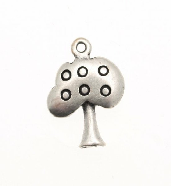 Ciondolo a forma di albero con puntini 15x16 mm.