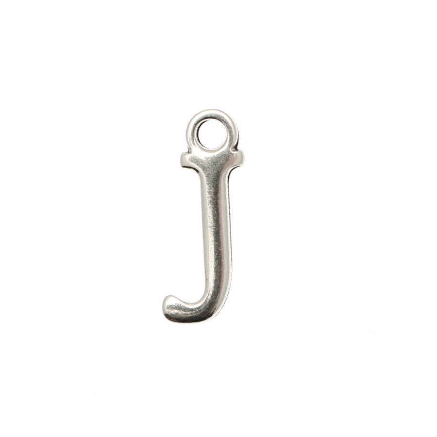 Ciondolo a forma di lettera "J", 10x16 mm.