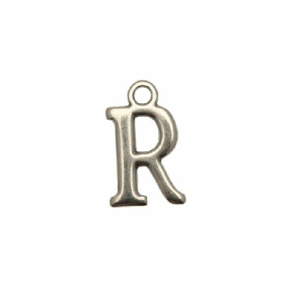 Ciondolo a forma di lettera "R", 10x16 mm.