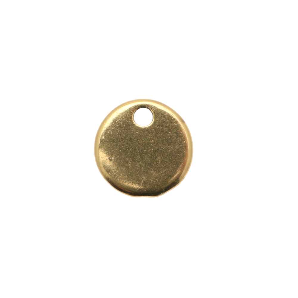  Ciondolo a forma di medaglia tonda liscia, diametro 10 mm.