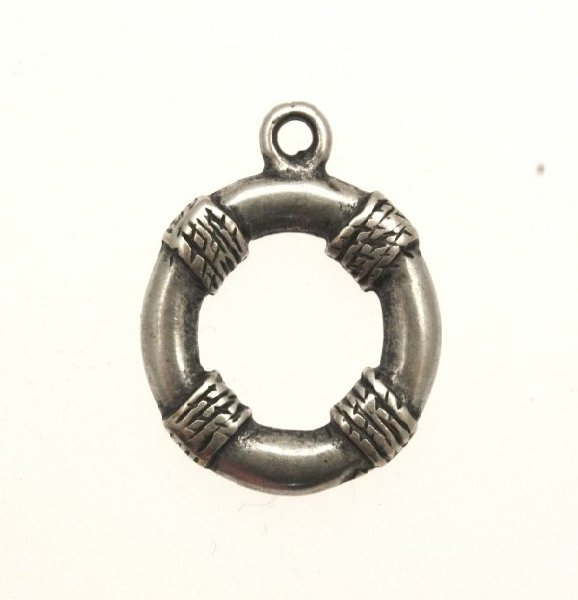 Ciondolo a forma di salvagente piatto con 4 punti di corde 21 mm.