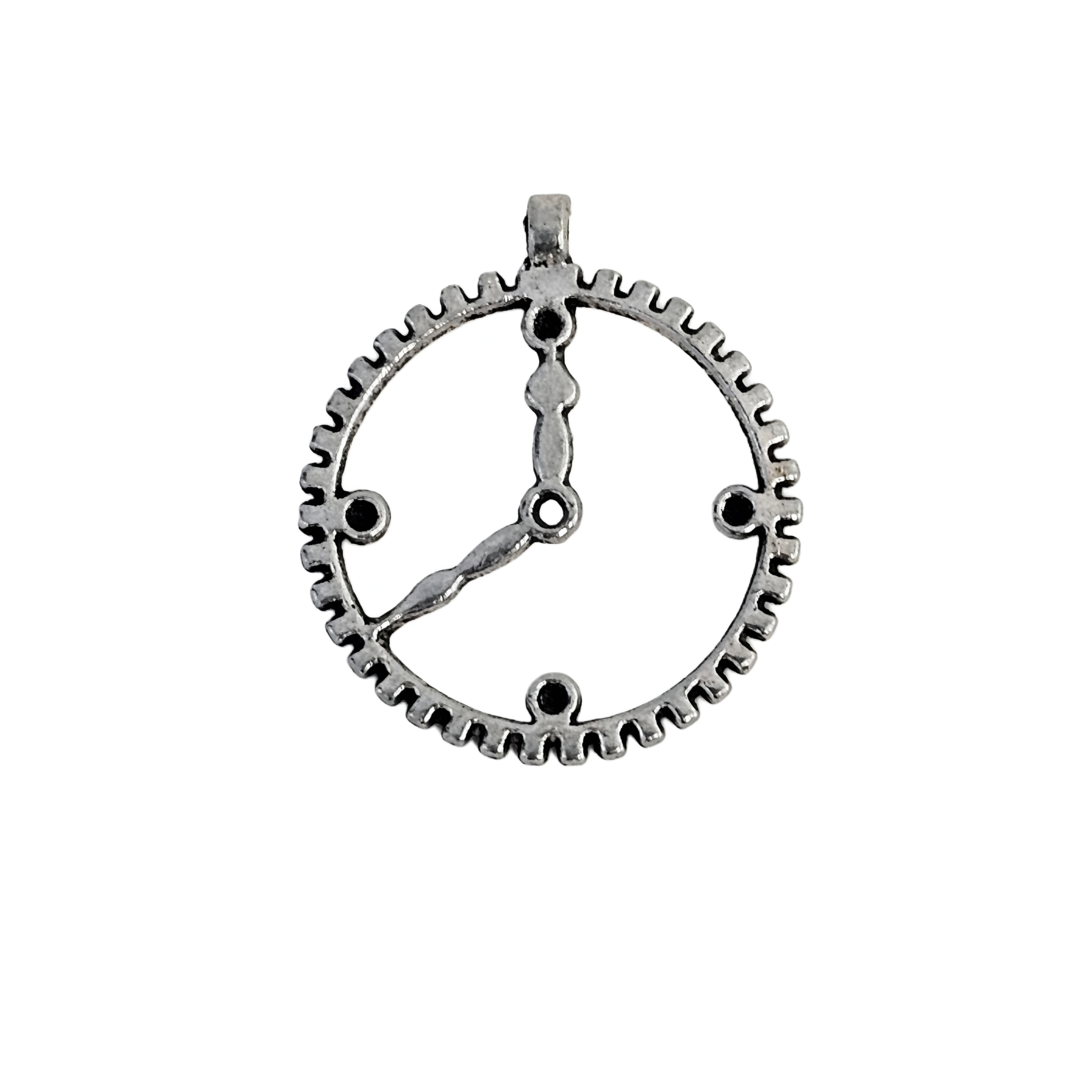 Ciondolo Orologio con ingranaggio stilizzato 31 mm