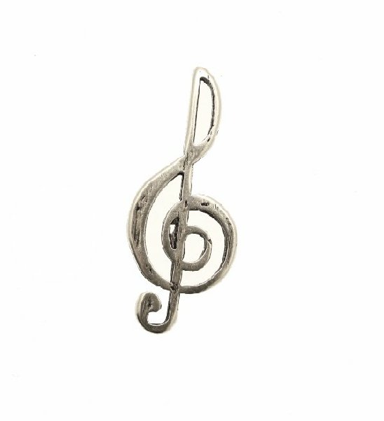 Ciondolo a forma di chiave di violino gigante, senza anello, 23x52 mm.