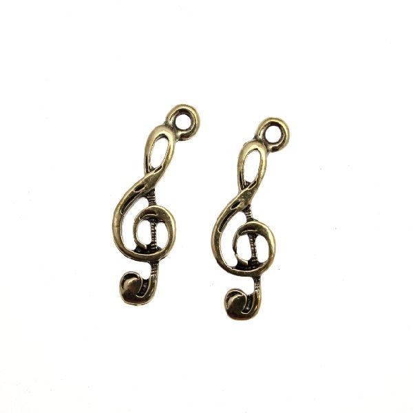 Ciondolo a forma di chiave di violino 9x23 mm.