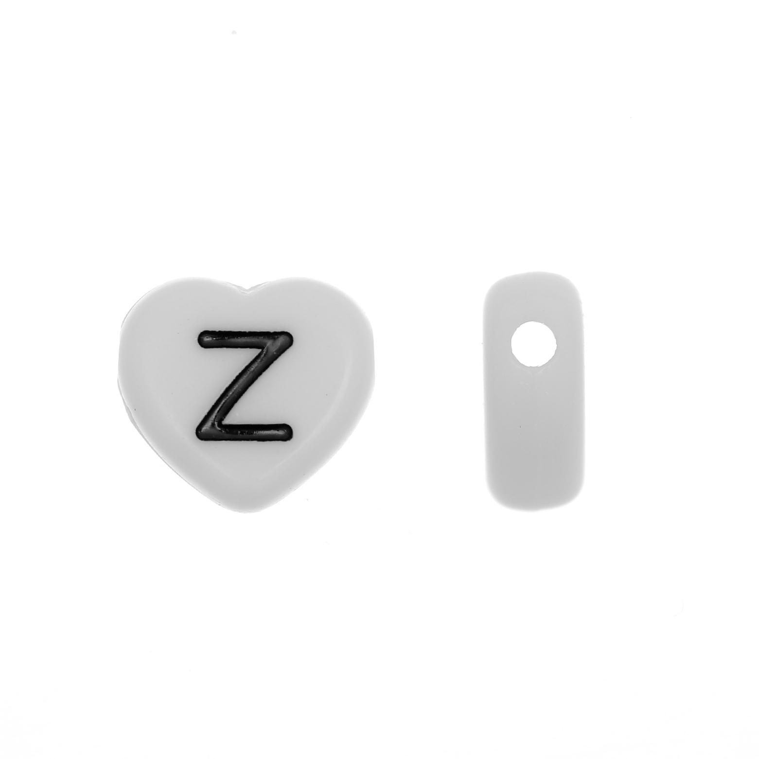 Distanziatore a Cuore in resina con disegno lettera "Z", 12x11 mm.