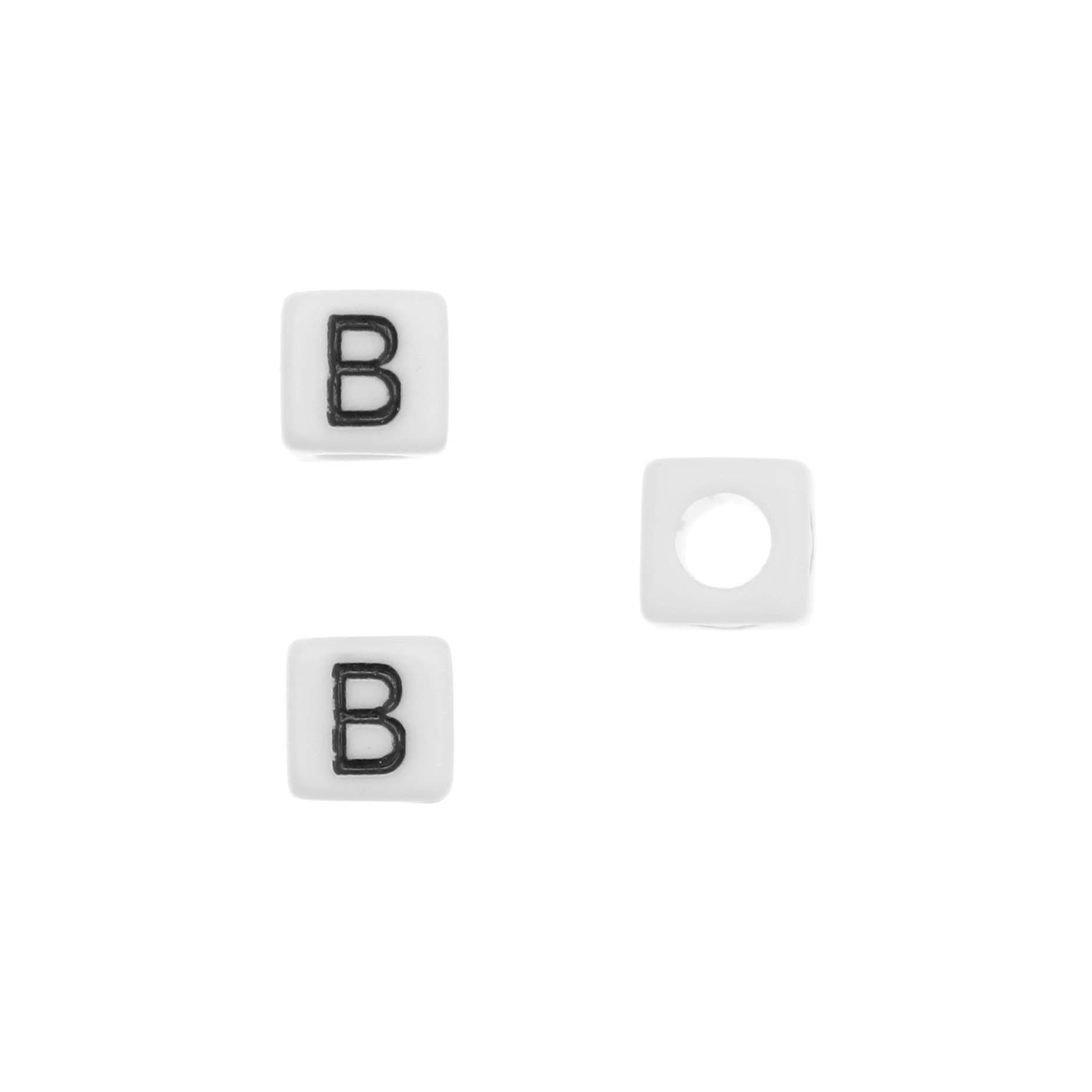 Distanziatore quadrato in resina con disegno lettera "B", 7 mm.