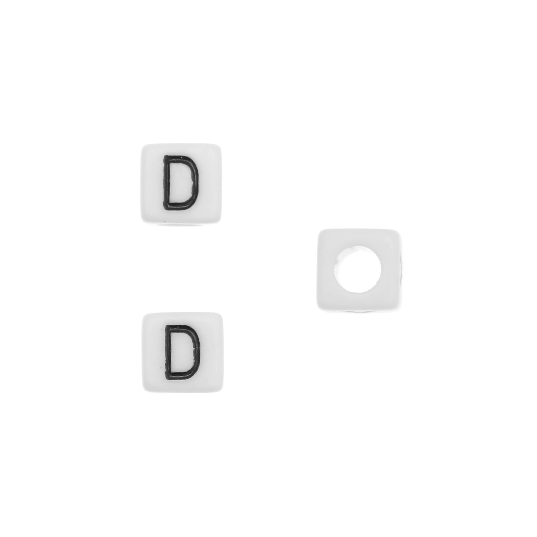 Distanziatore quadrato in resina con disegno lettera "D", 7 mm.