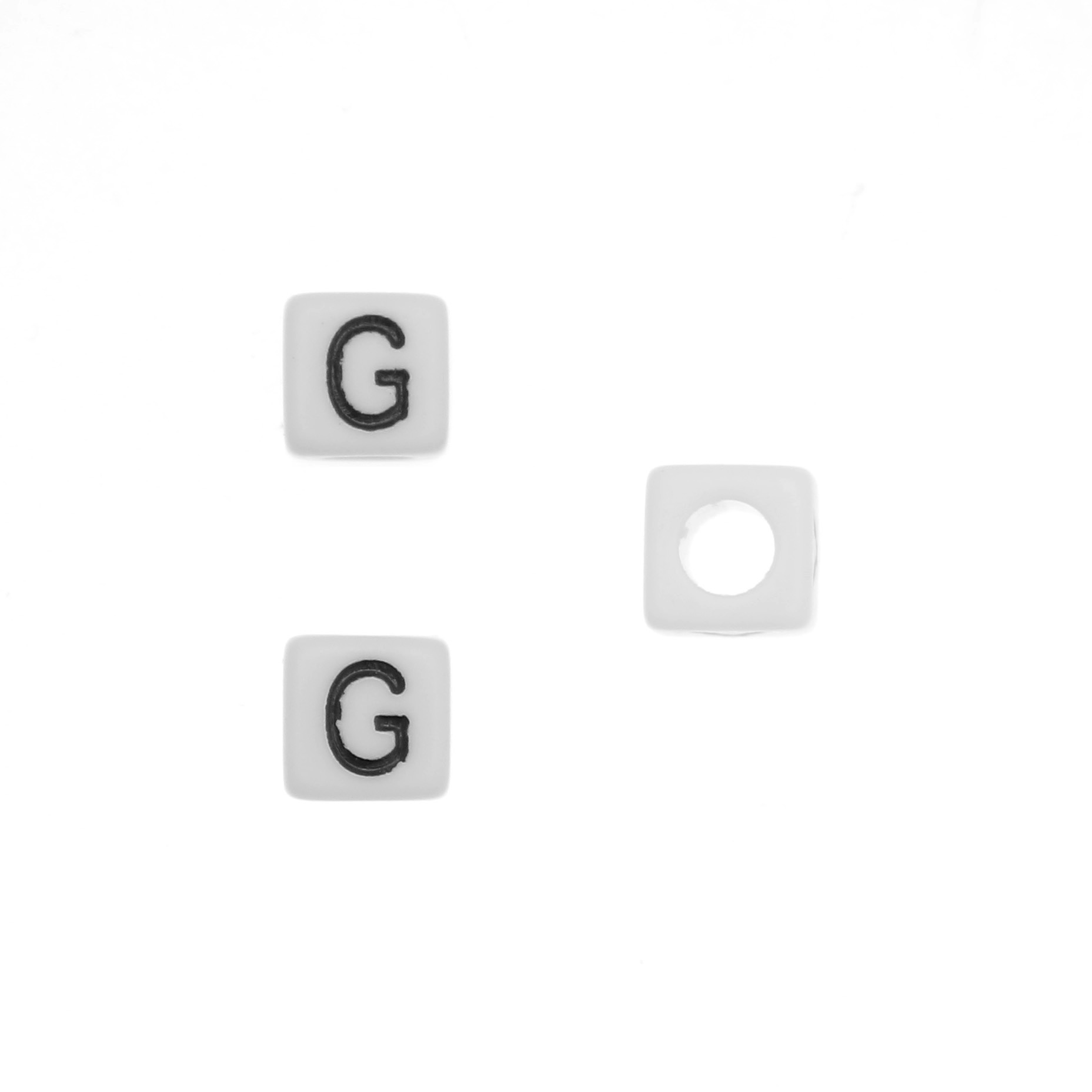 Distanziatore quadrato in resina con disegno lettera "G", 7 mm.