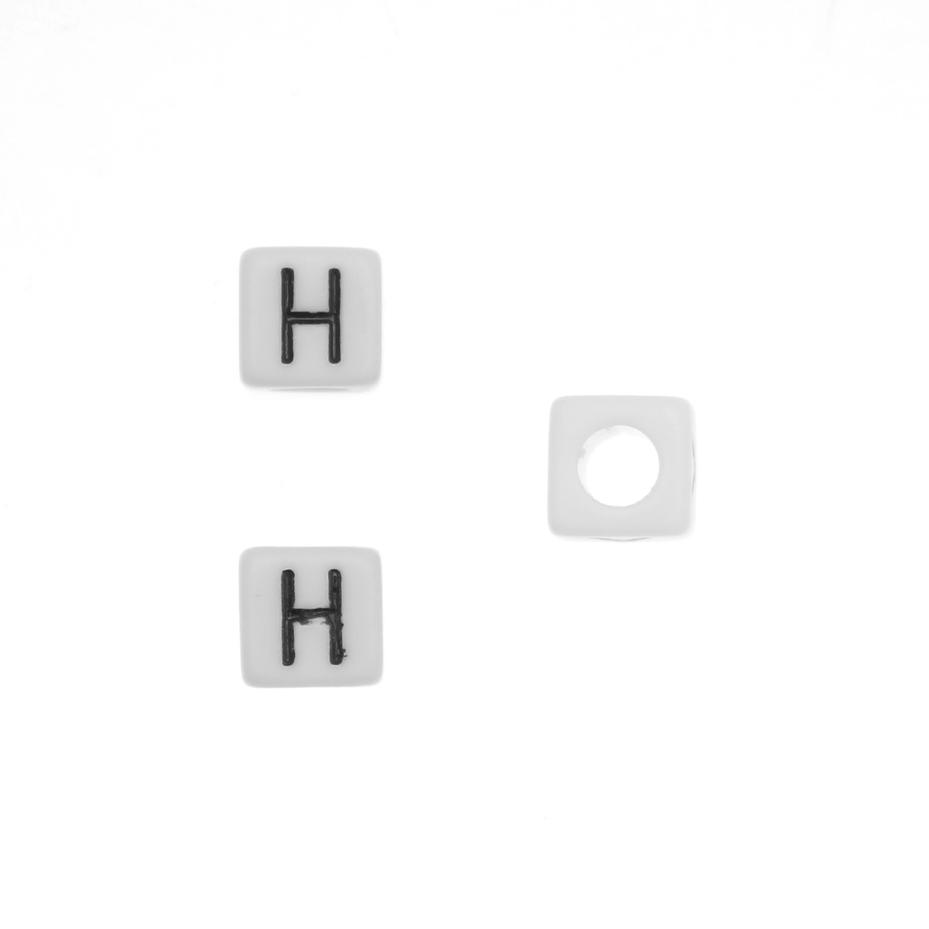 Distanziatore quadrato in resina con disegno lettera "H", 7 mm.