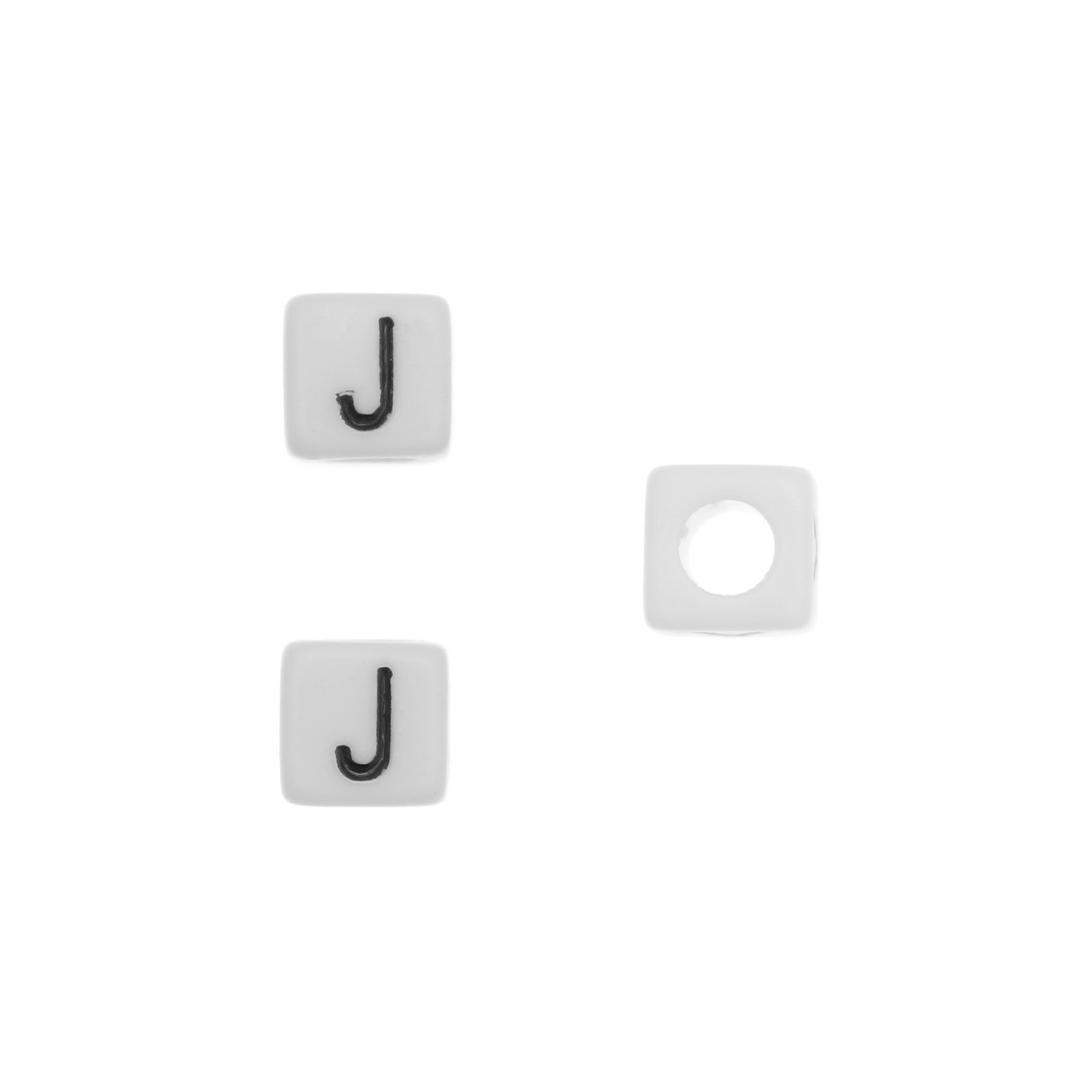 Distanziatore quadrato in resina con disegno lettera "J", 7 mm.
