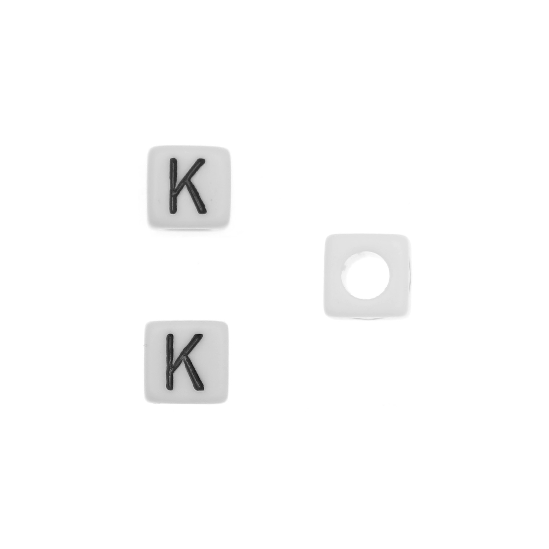 Distanziatore quadrato in resina con disegno lettera "K", 7 mm.