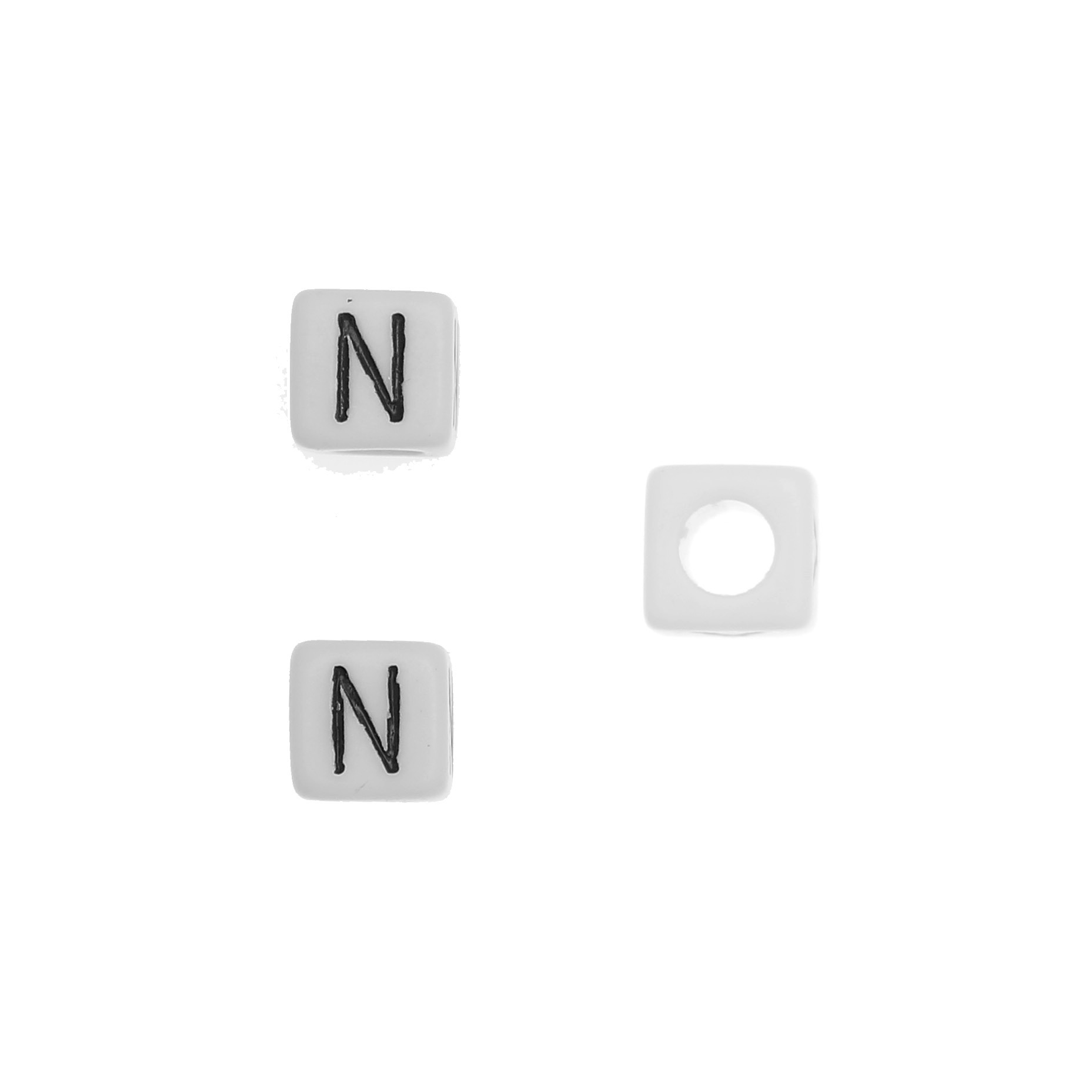 Distanziatore quadrato in resina con disegno lettera "N", 7 mm.