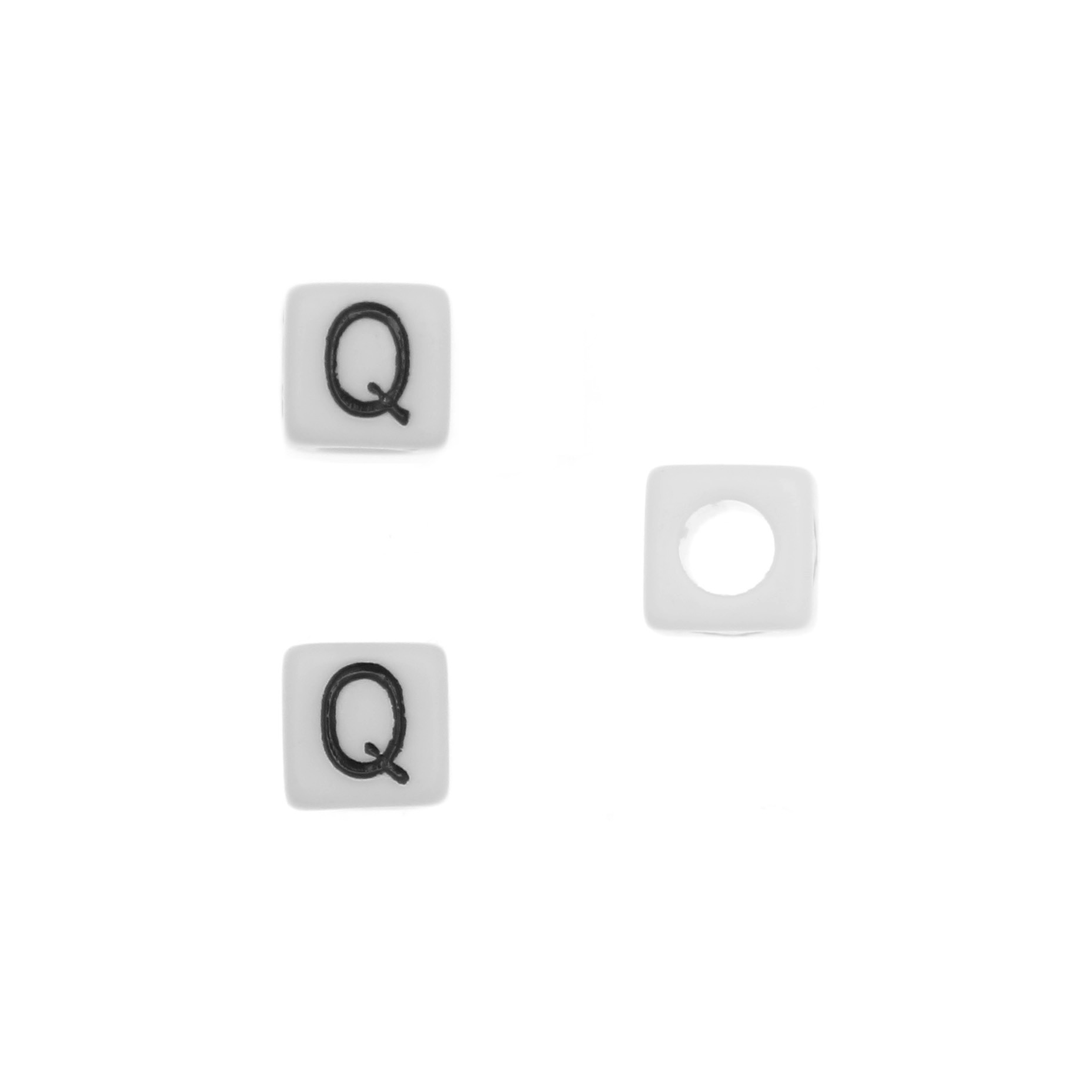 Distanziatore quadrato in resina con disegno lettera "Q", 7 mm.