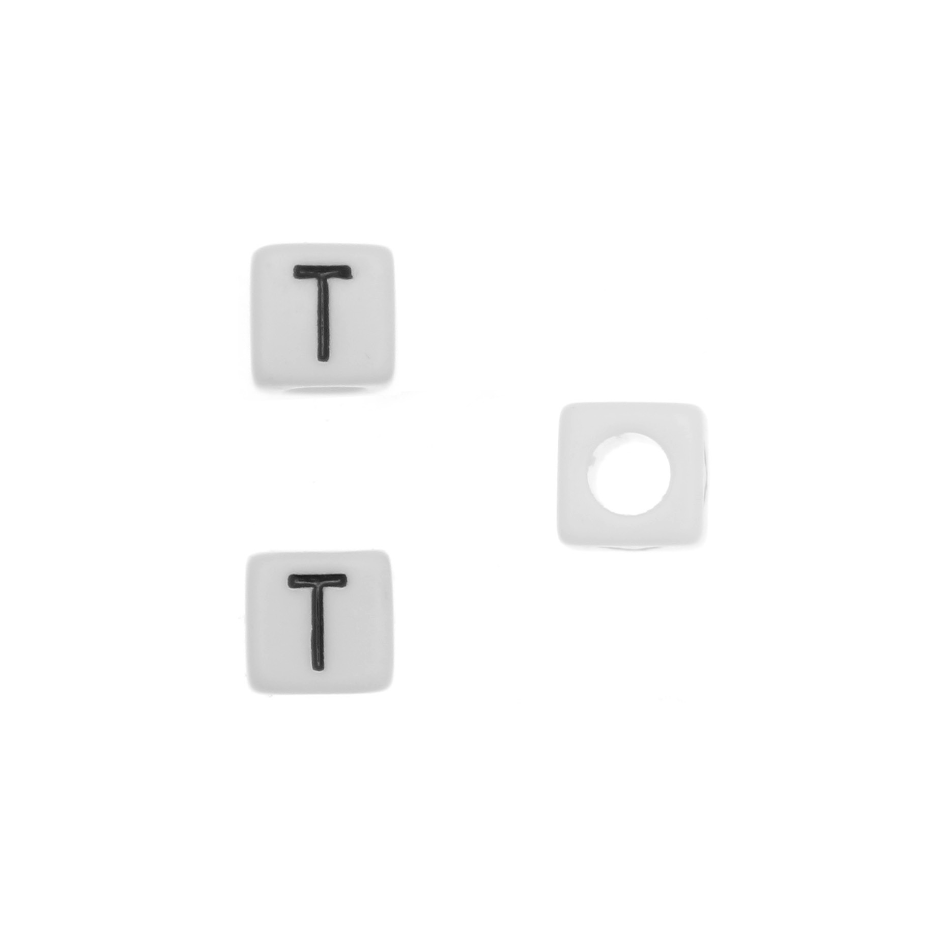 Distanziatore quadrato in resina con disegno lettera "T", 7 mm.
