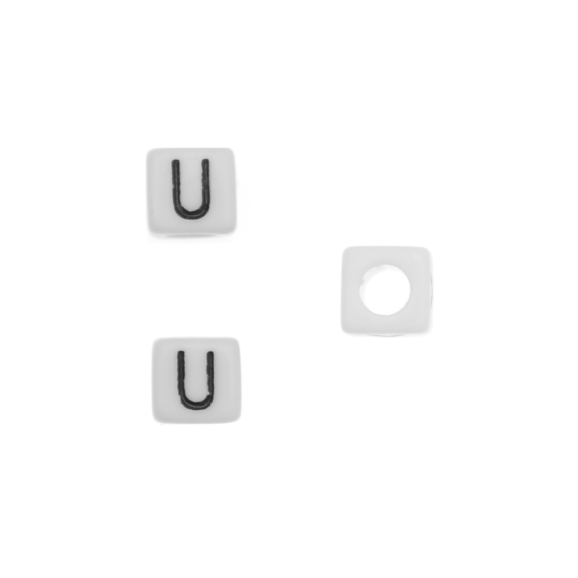 Distanziatore quadrato in resina con disegno lettera "U", 7 mm.