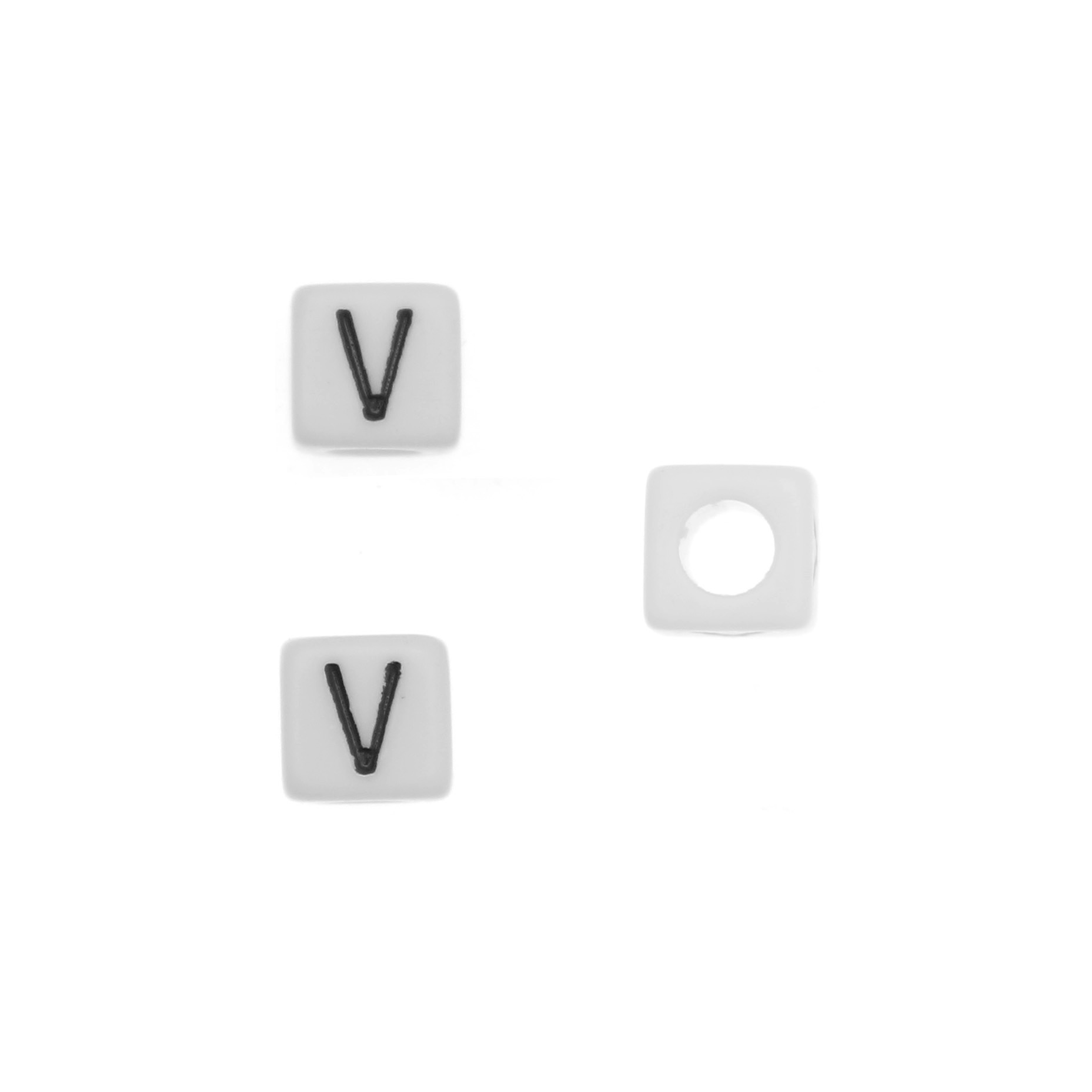 Distanziatore quadrato in resina con disegno lettera "V", 7 mm.