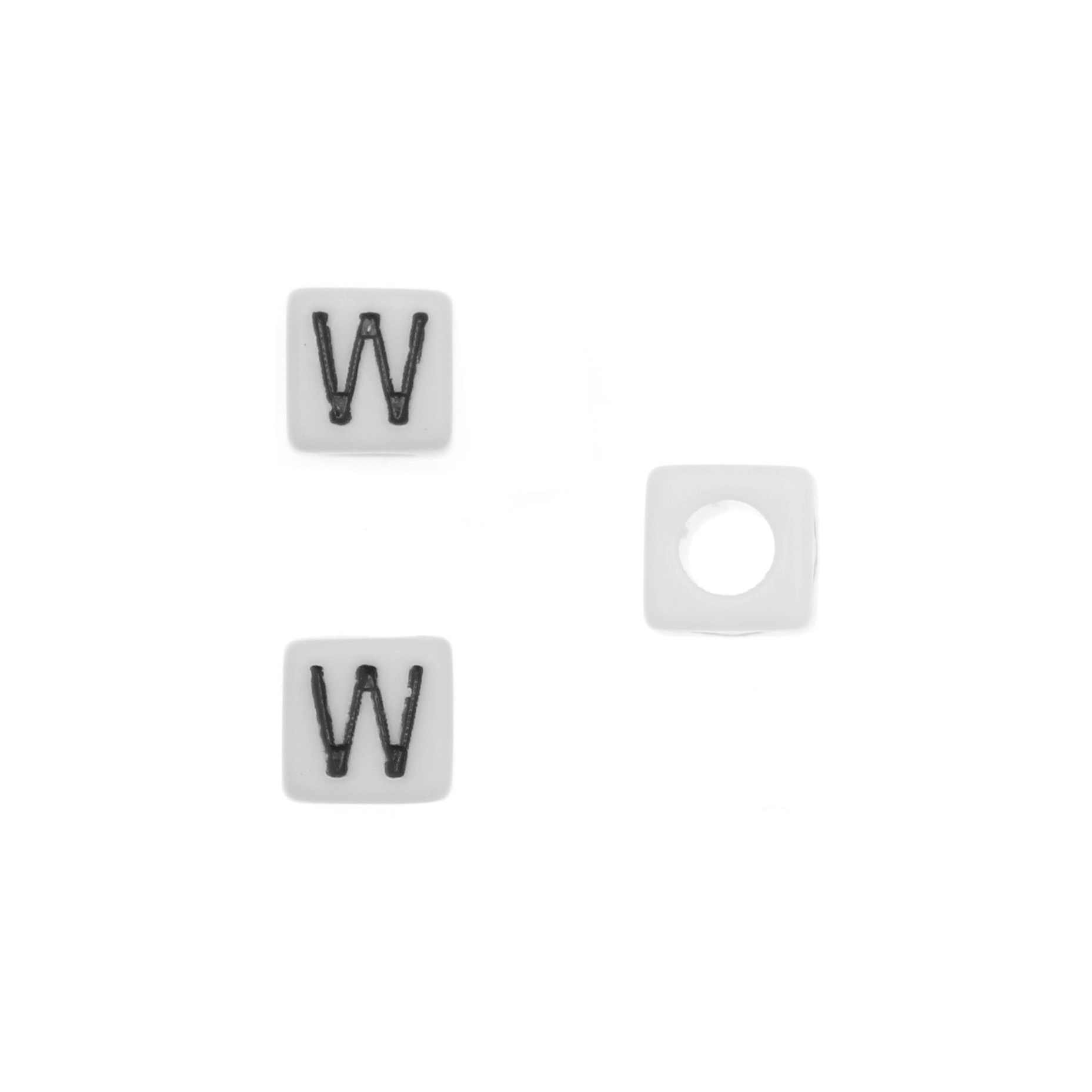 Distanziatore quadrato in resina con disegno lettera "W", 7 mm.