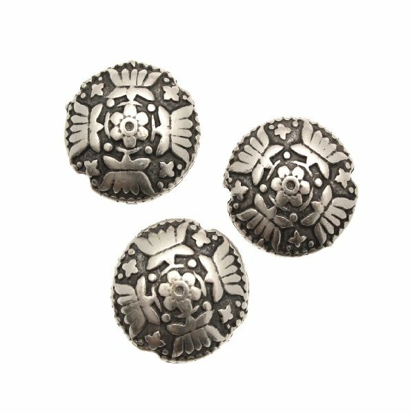 Distanziatore a forma di tondo piatto disegnato, 16x7 mm.