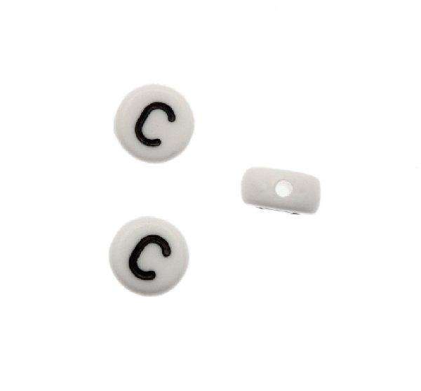 Distanziatore in resina con disegno lettera "C", 7x4 mm.