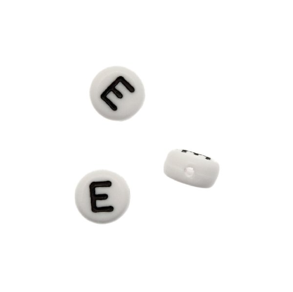 Distanziatore in resina con disegno lettera "E", 7x4 mm.