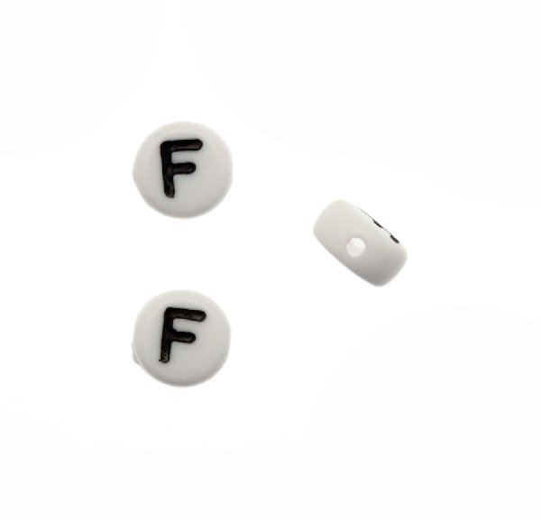Distanziatore in resina con disegno lettera "F", 7x4 mm.