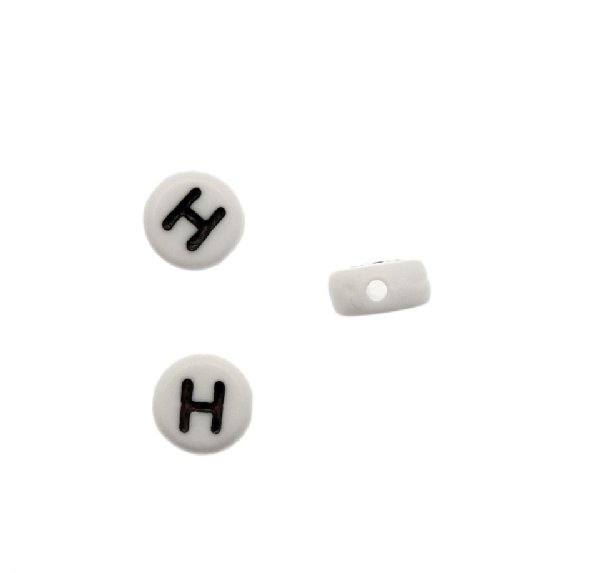 Distanziatore in resina con disegno lettera "H", 7x4 mm.