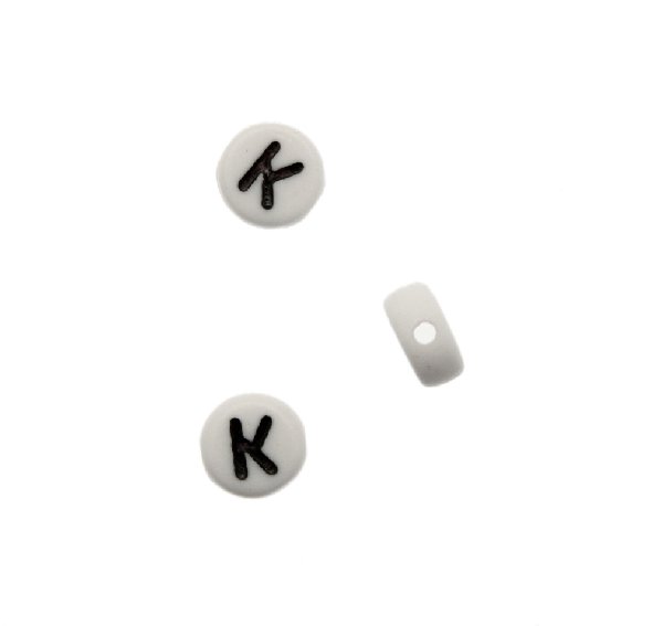 Distanziatore in resina con disegno lettera "K", 7x4 mm.