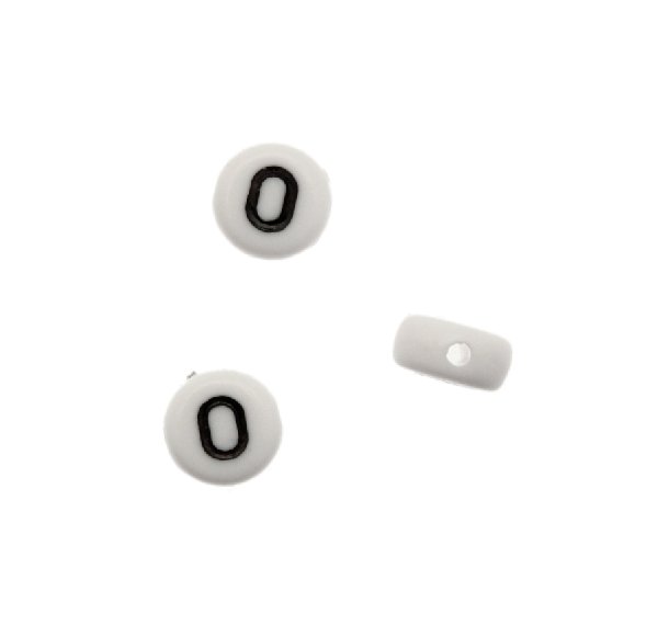 Distanziatore in resina con disegno lettera "O", 7x4 mm.