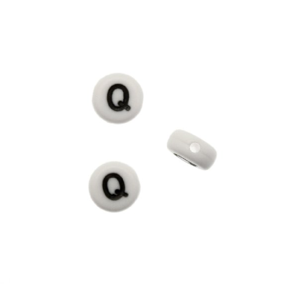 Distanziatore in resina con disegno lettera "Q", 7x4 mm.