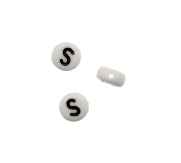 Distanziatore in resina con disegno lettera "S", 7x4 mm.