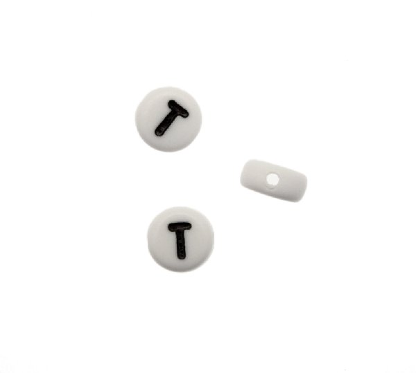 Distanziatore in resina con disegno lettera "T", 7x4 mm.