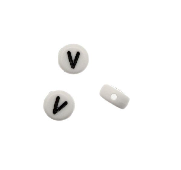 Distanziatore in resina con disegno lettera "V", 7x4 mm.