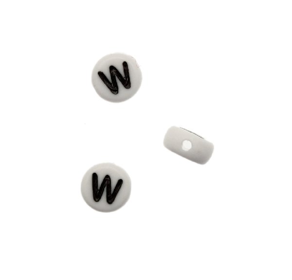 Distanziatore in resina con disegno lettera "W", 7x4 mm.