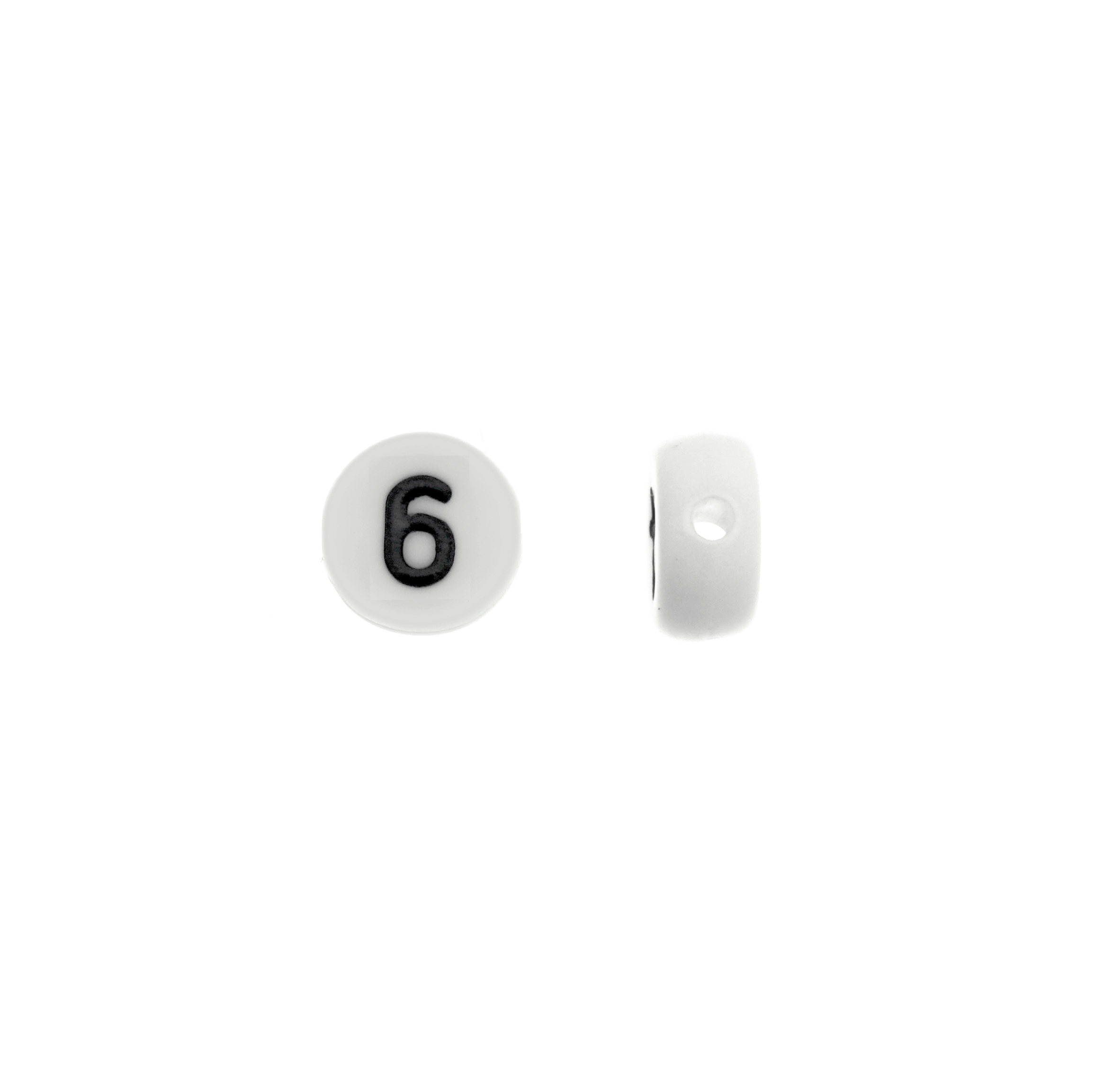 Distanziatore in resina con disegno numero "6", 7 mm.