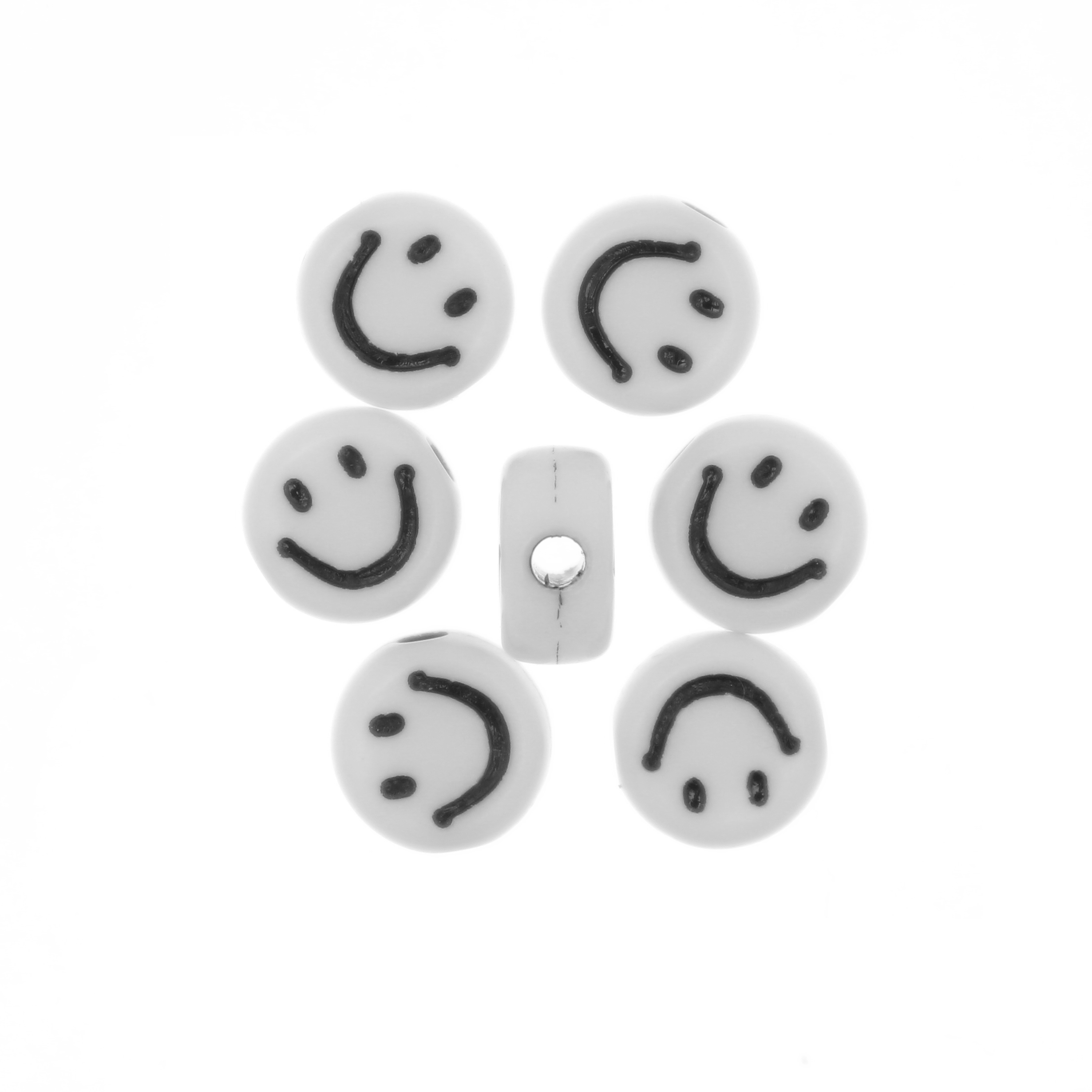 Distanziatore in resina con disegno di Smile, 7x4 mm.