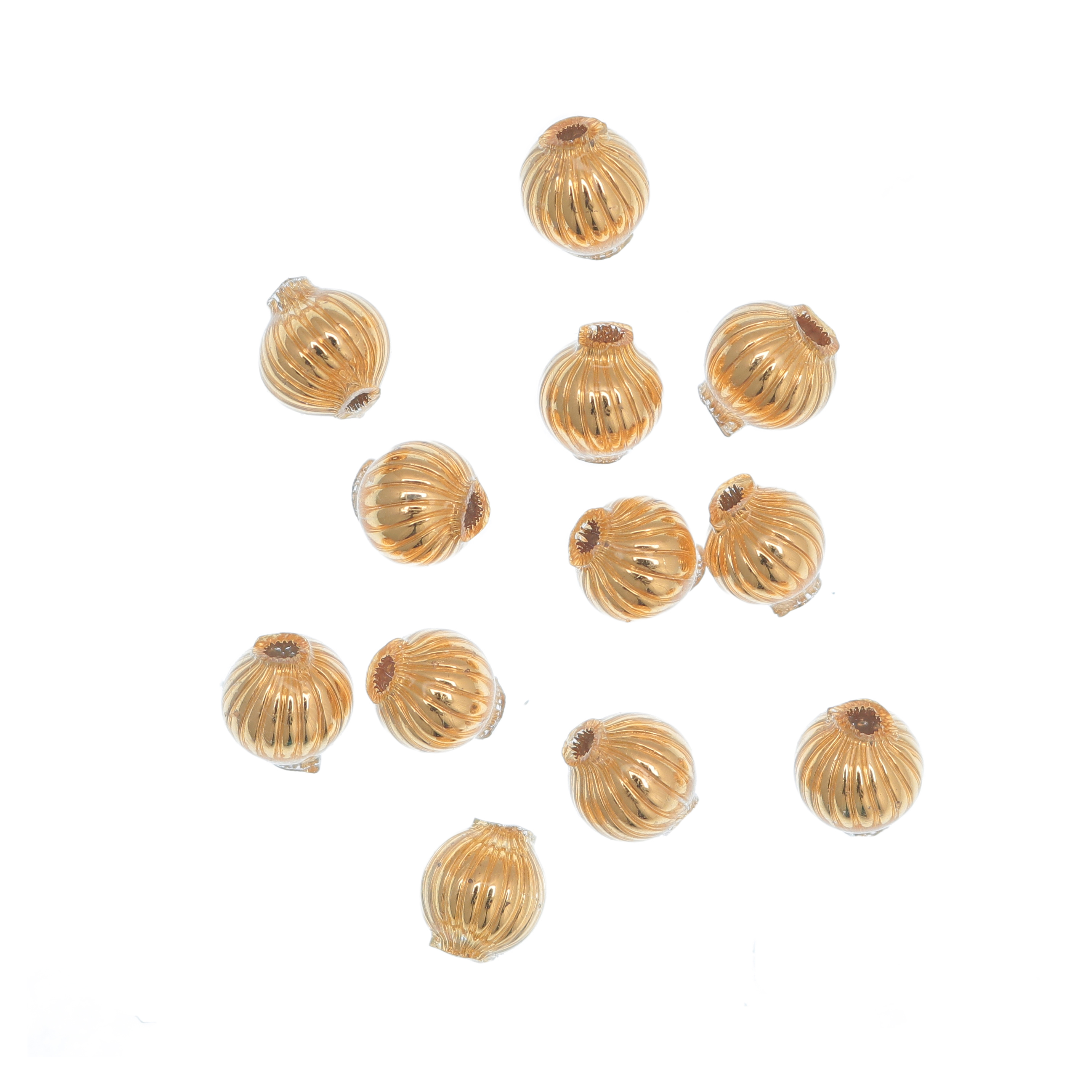 Distanziatore Tondo in vetro soffiato, con righe centrali, 7x7 mm.